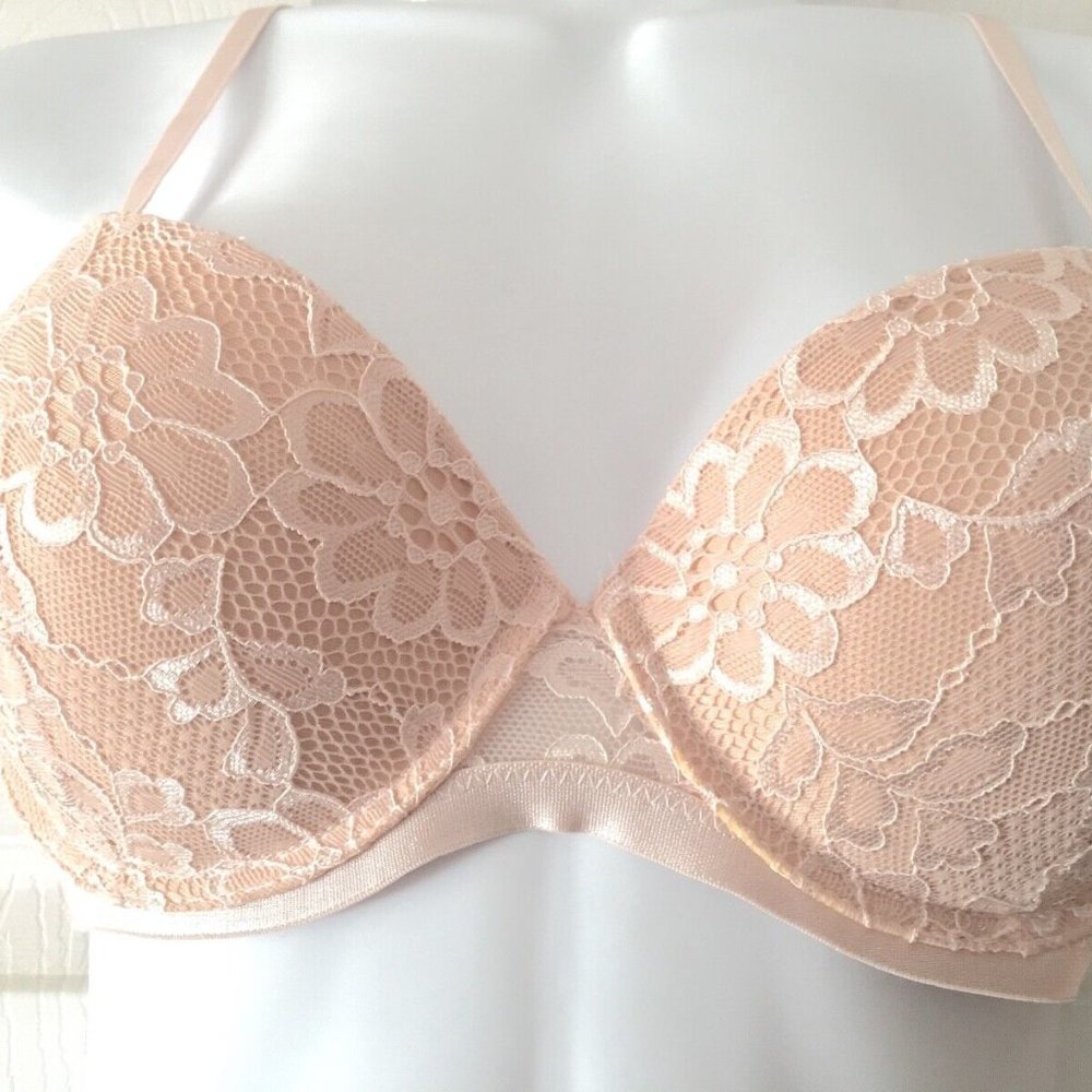 NWT René Rofé Women's Lace Push-Up City of Angels Bra Size 36C